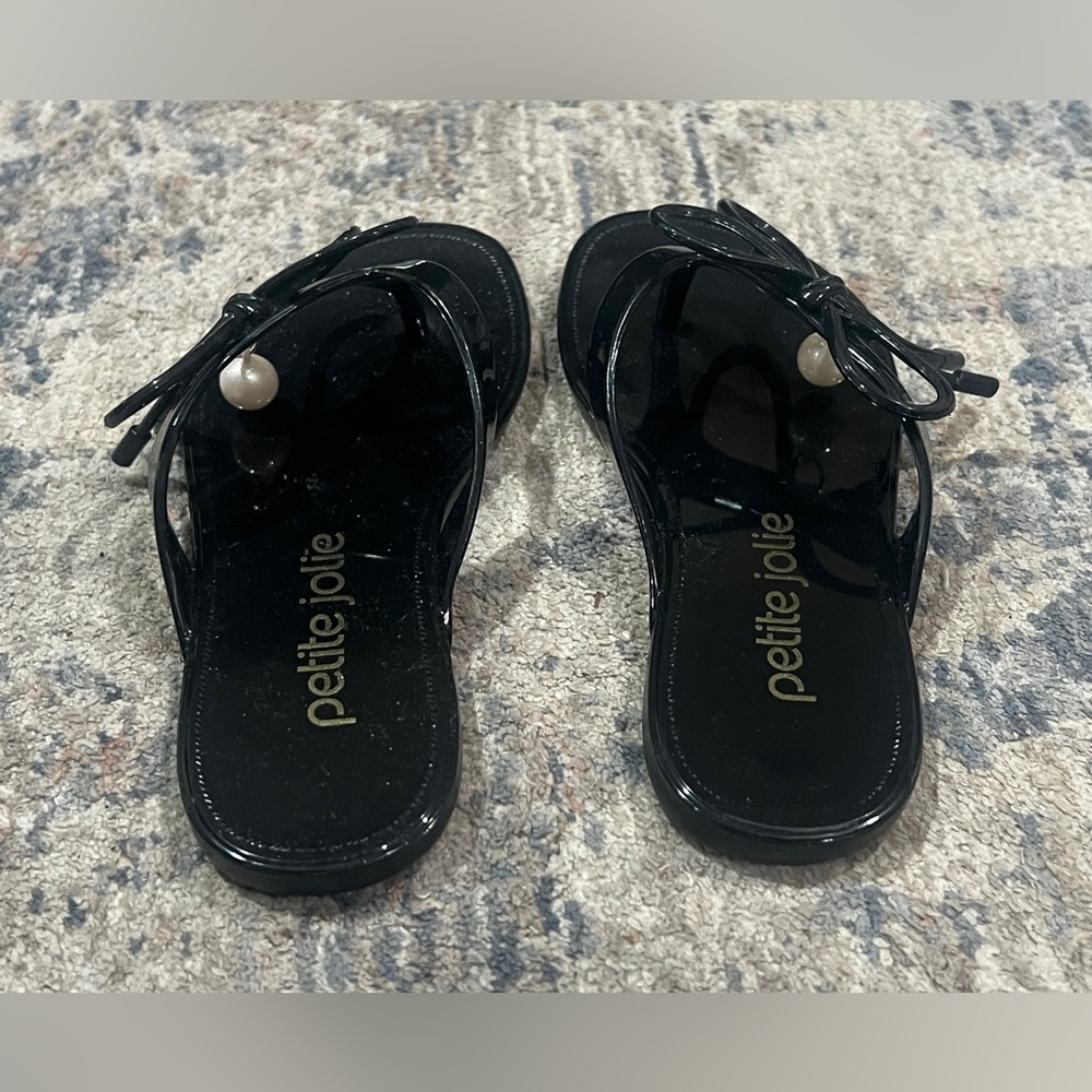 NEW Petite Jolie Glossy Black Sandals - Picture 3 of 6